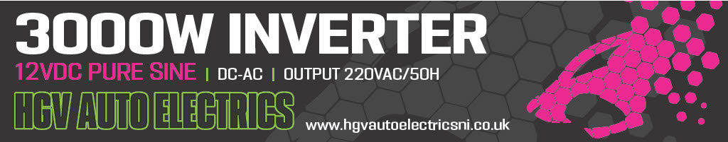 HGV Auto 12v Pure Sine Inverter. 1Kw, 2Kw, 3Kw Options