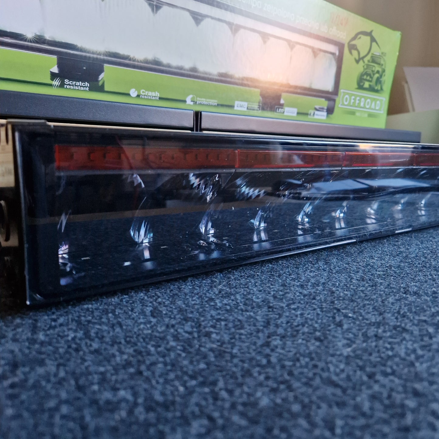 WAS. 21" Light Bar. PANTERA BLACK Lens. AMBER STROBE. 16,500 Lumens