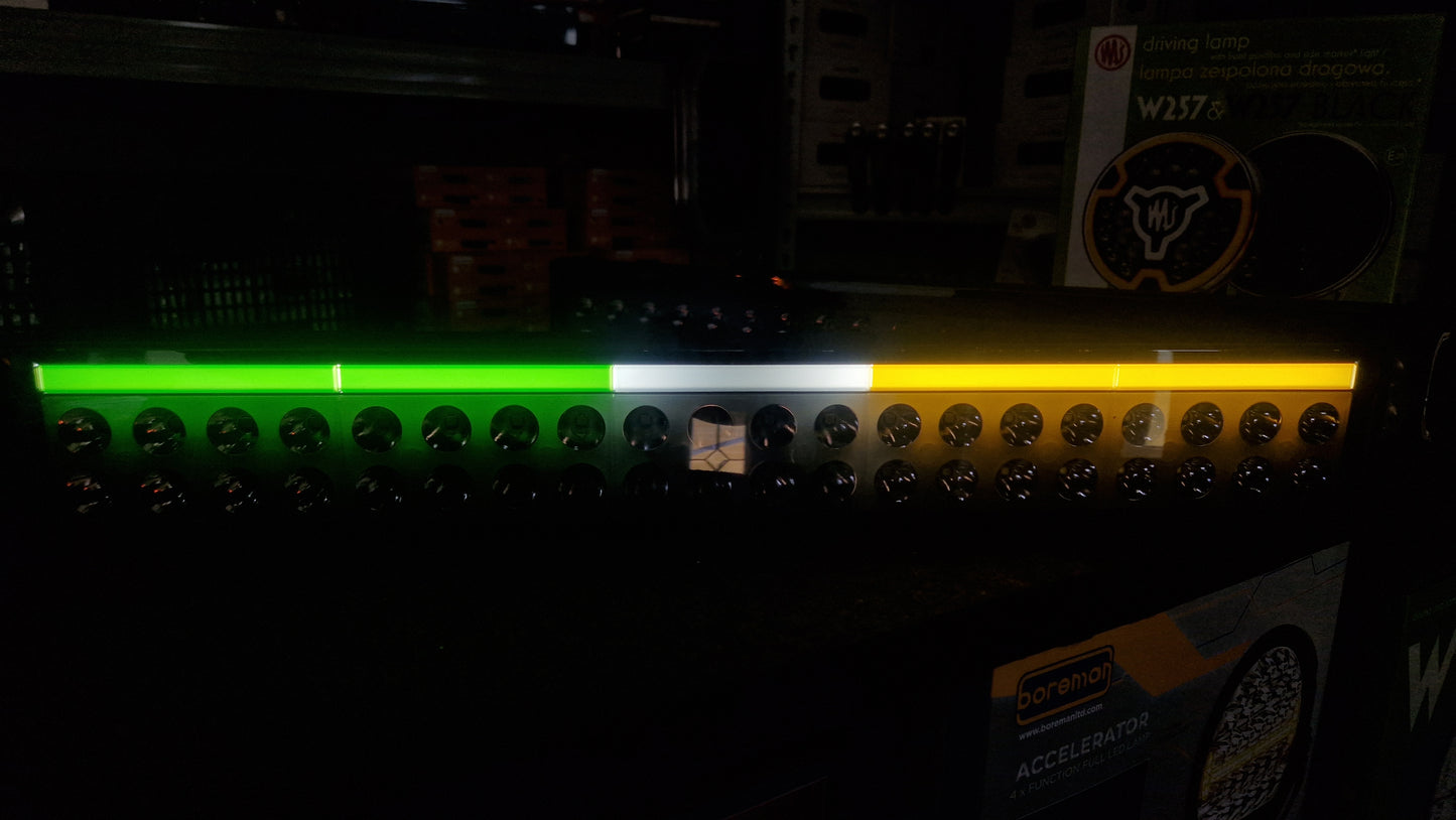 WAŚ LIGHT BAR 1560 DARK LENS OFFROAD with ANIMATED FLAG COLOURS DRL and BACKLIGHT.