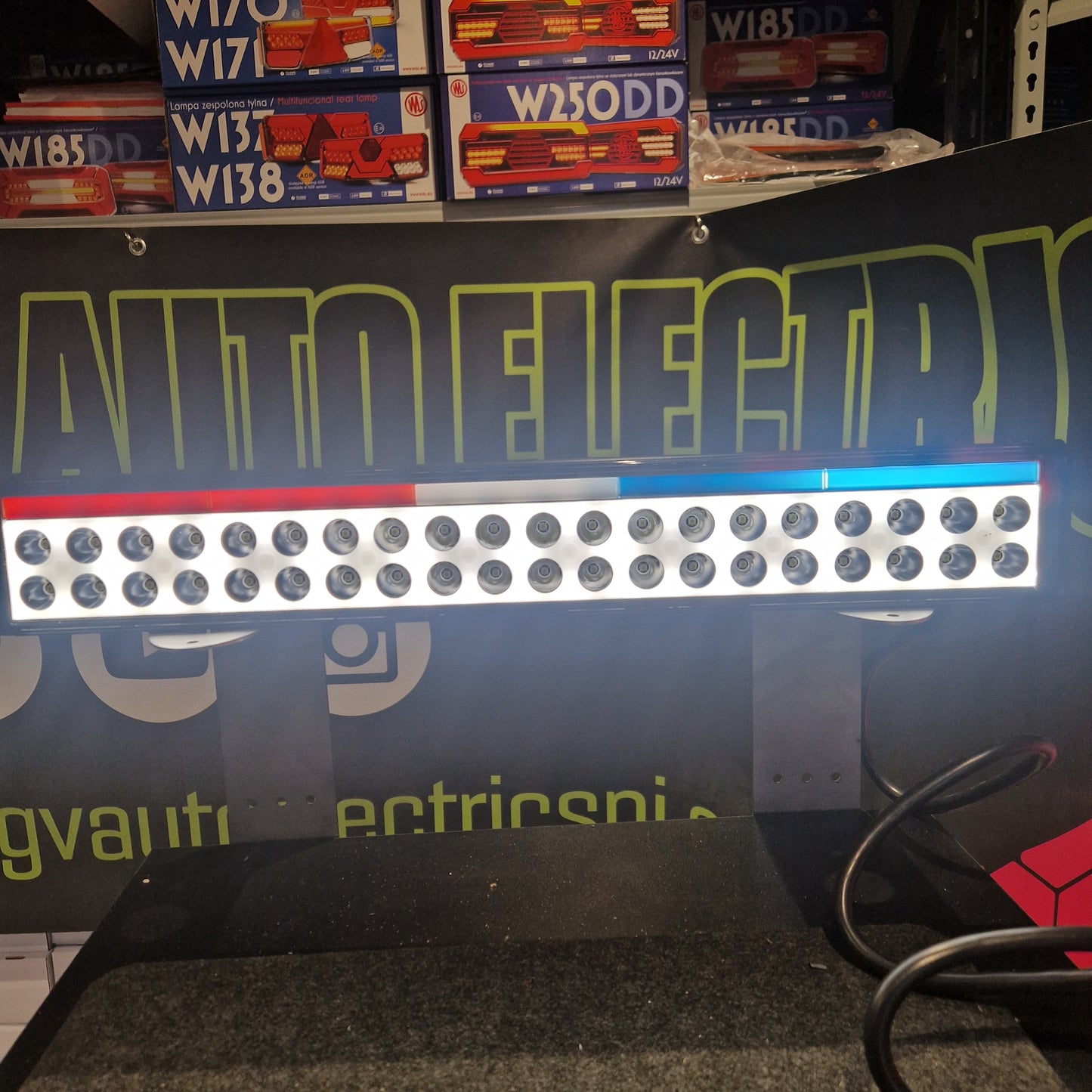 WAŚ LIGHT BAR 1560 DARK LENS OFFROAD with ANIMATED FLAG COLOURS DRL and BACKLIGHT.