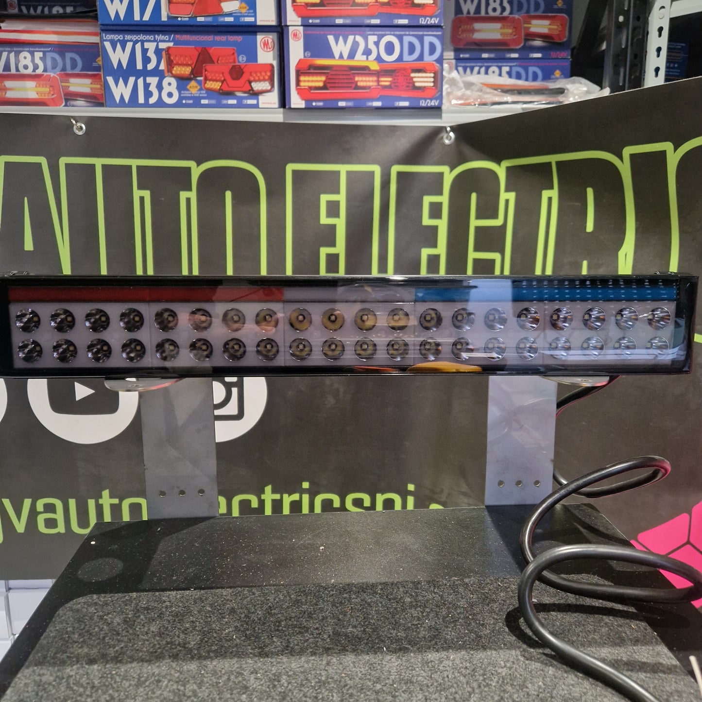 WAŚ LIGHT BAR 1560 DARK LENS OFFROAD with ANIMATED FLAG COLOURS DRL and BACKLIGHT.
