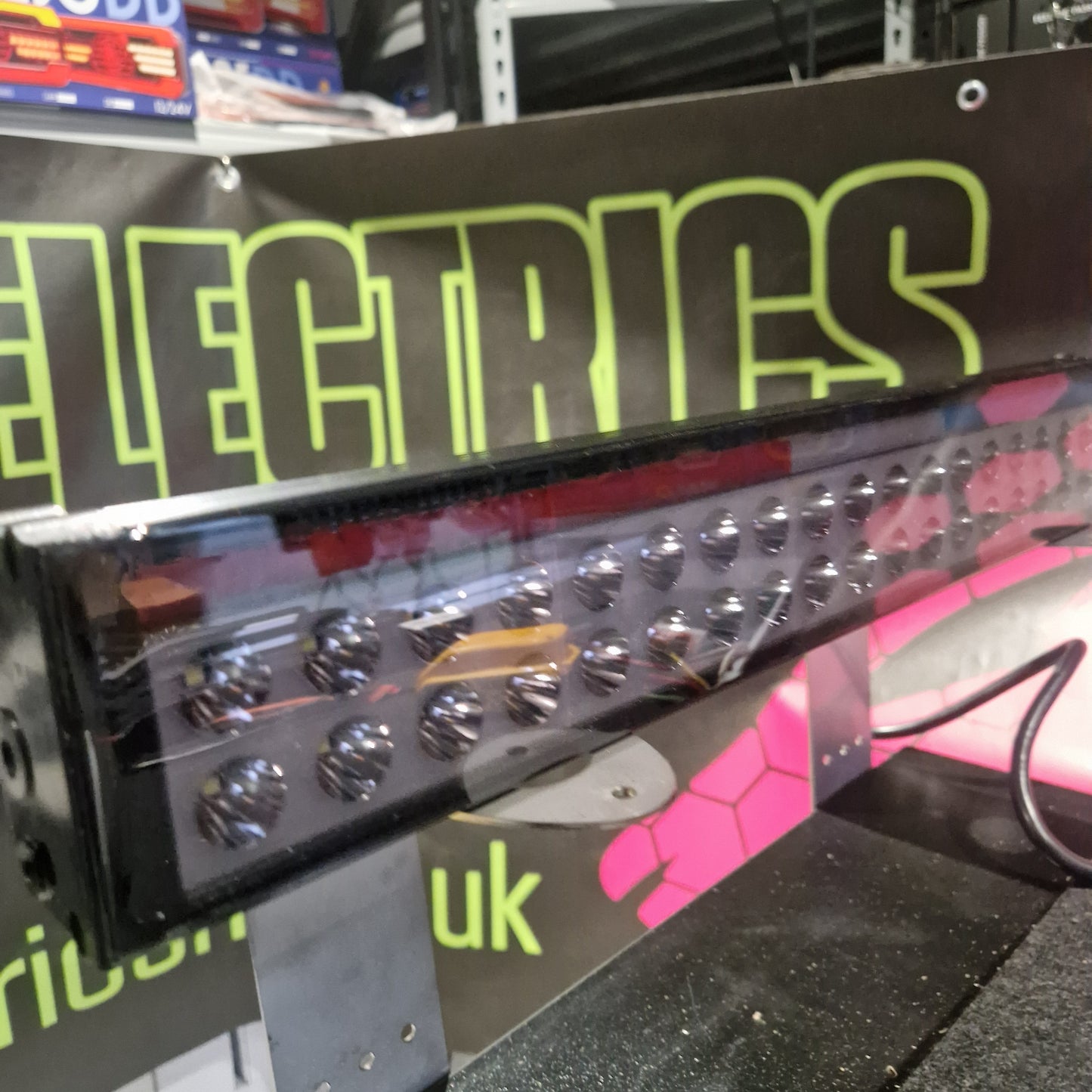 WAŚ LIGHT BAR 1560 DARK LENS OFFROAD with ANIMATED FLAG COLOURS DRL and BACKLIGHT.
