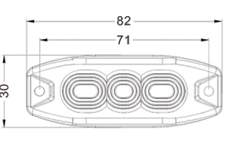 HGV Auto. SURFACE MOUNT STROBE Amber. 3 LED & 6 LED Option