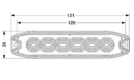 HGV Auto. SURFACE MOUNT STROBE Amber. 3 LED & 6 LED Option