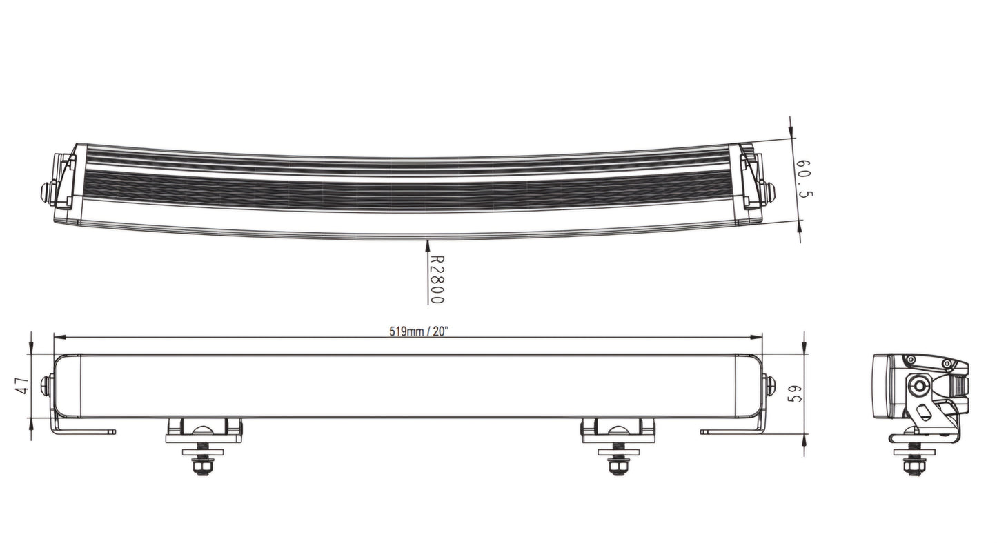 HGV Auto. NEO 2.0 CURVED. 22" CURVED Light Bar. Dual Colour DRL. 15,500 Lumen