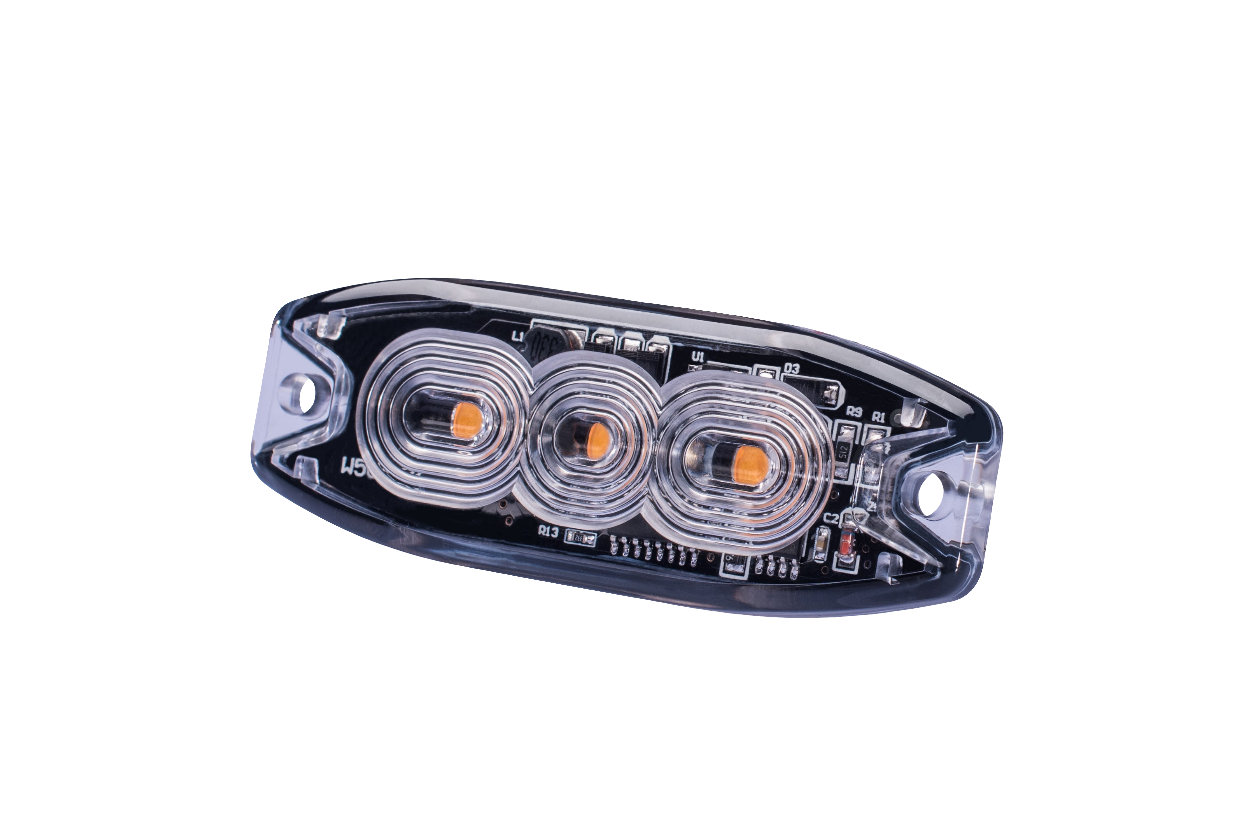HGV Auto. SURFACE MOUNT STROBE Amber. 3 LED & 6 LED Option
