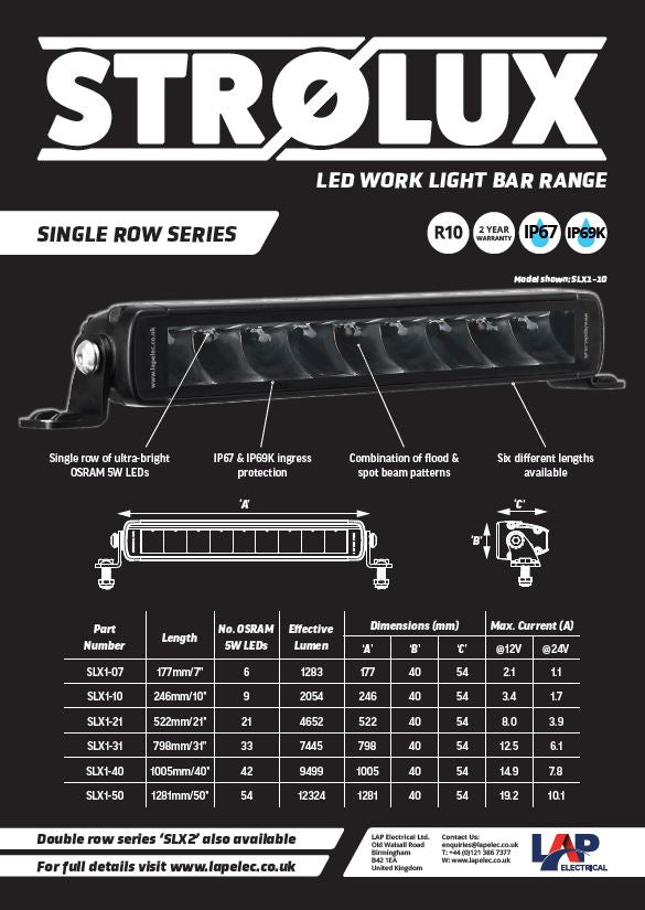 Strolux 42" Single Row Light Bar 17600 Lumen