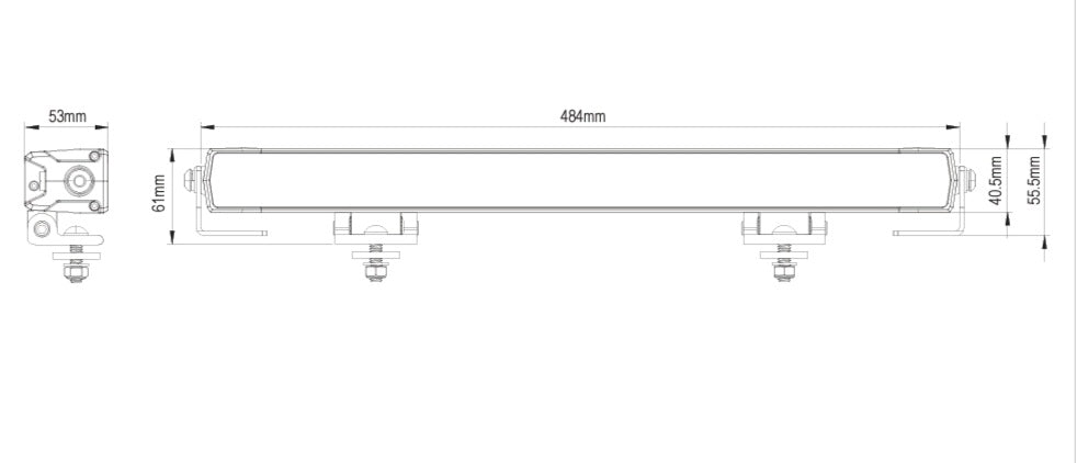 HGV Auto. GRAFTER. 20" Slim Lightbar with Amber Strobe 11,000 Lumen