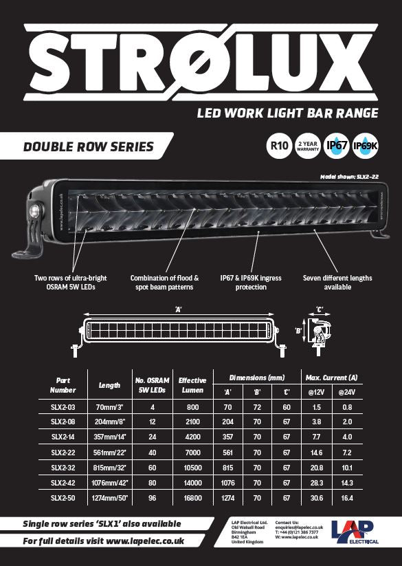 Strolux 42" Double Row Light Bar 33,600 Lumen