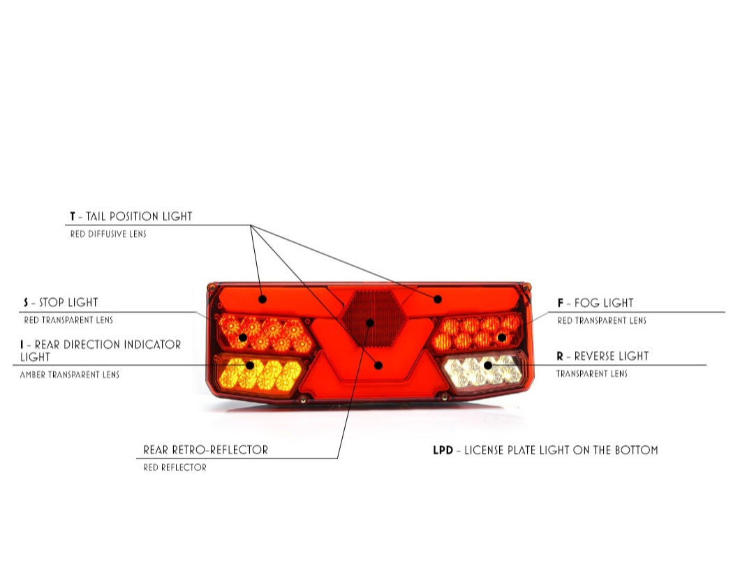 WAŚ LED Multifunction Rear Lamp LEFT SIDE ONLY 12v/24v