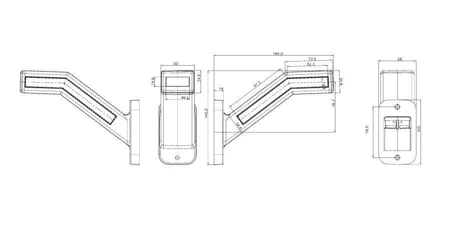 WAS Left Hand Side Outline Position Lamp NEON 168.1165L