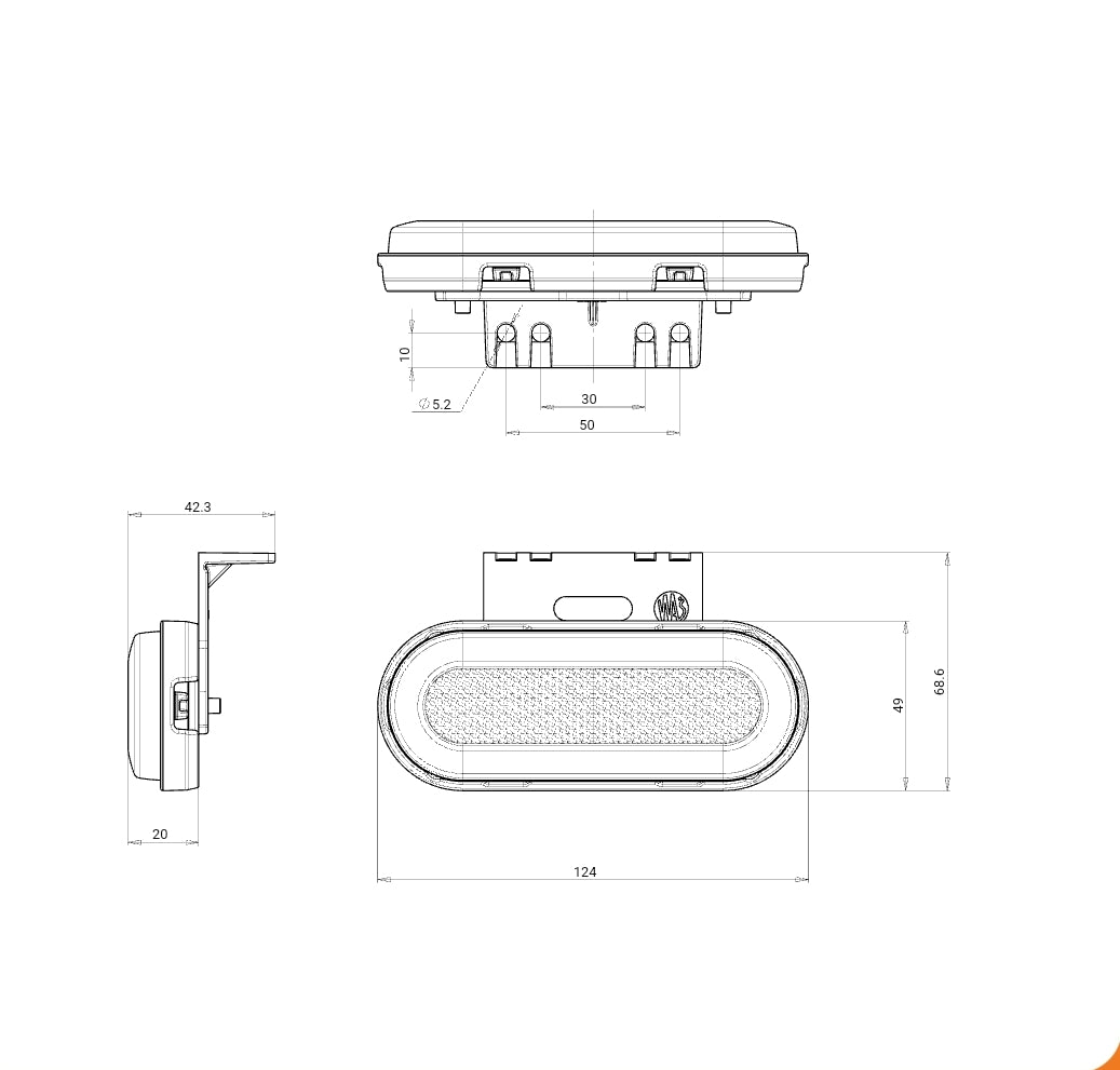 WAŚ Neon Side Marker with Indicator Function. 12v 24v