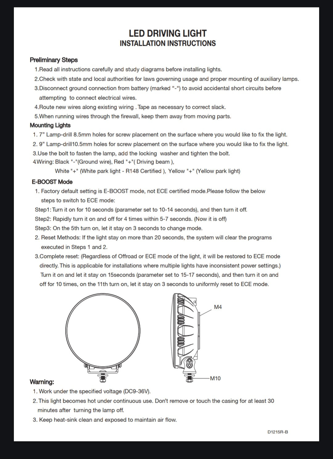 CROSSFIRE. 9" Round LED Driving Lamp. 14500 Lumens. DYNAMIC POWER UP FUNCTION