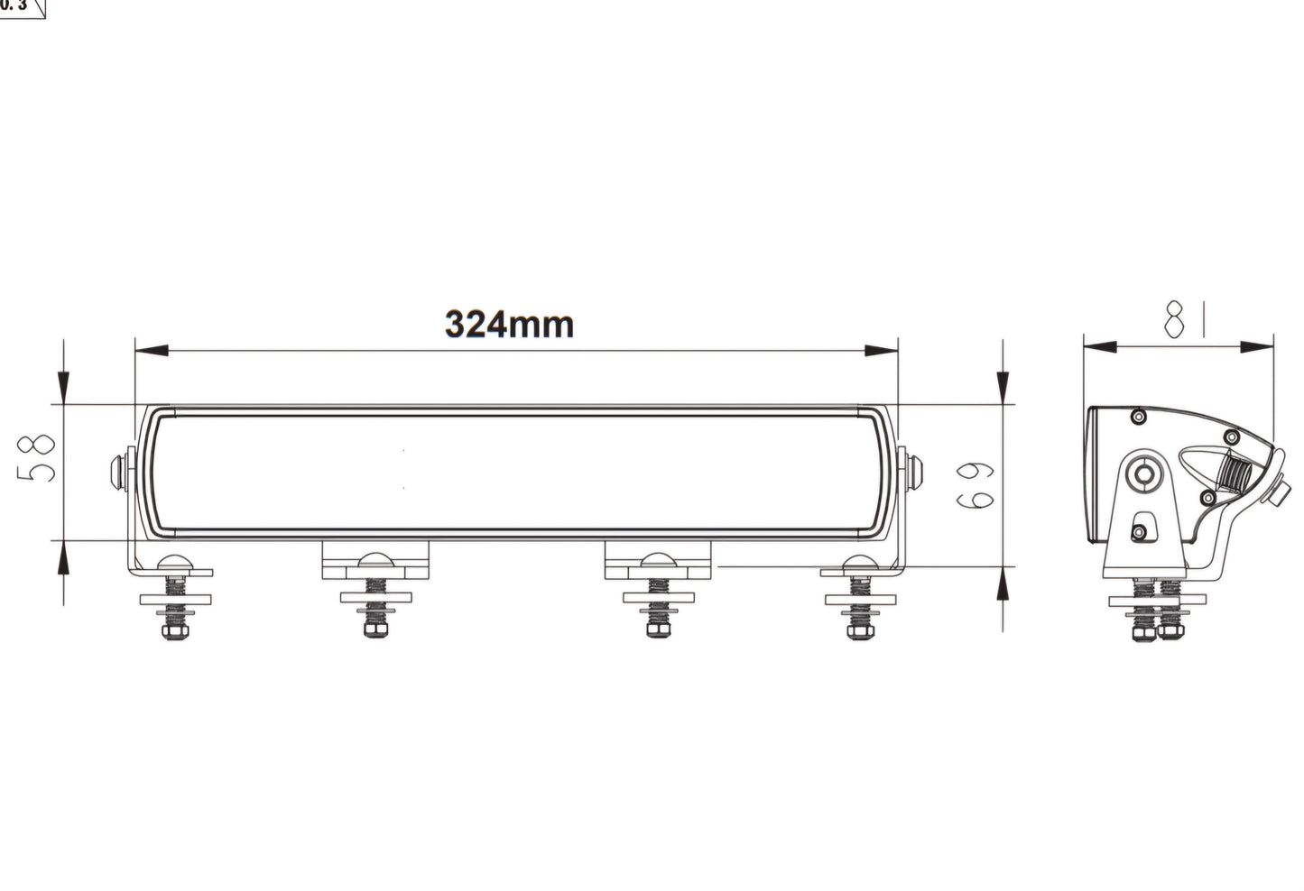 ATOM. 14" Light Bar. DUAL Colour DRL. 8500 Lumen