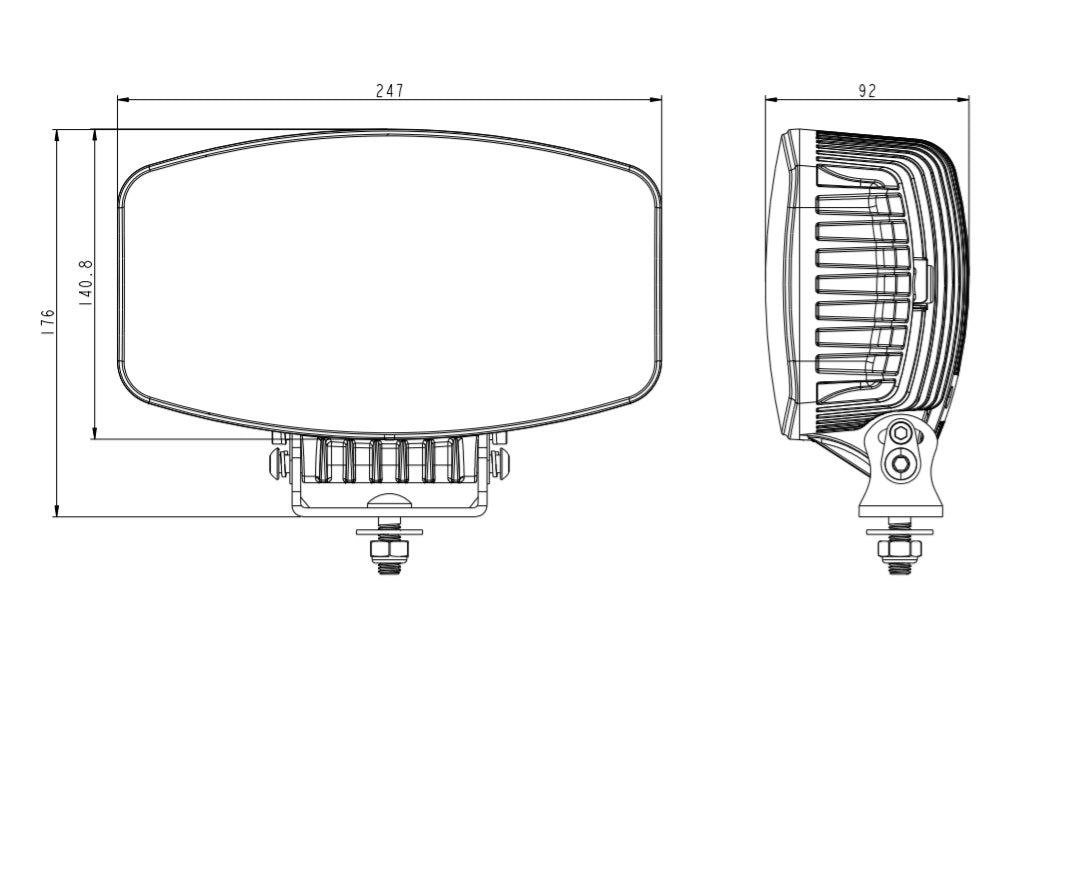 FUSION. Oval Drivng Lamp with STROBE. 10,000 Lumens