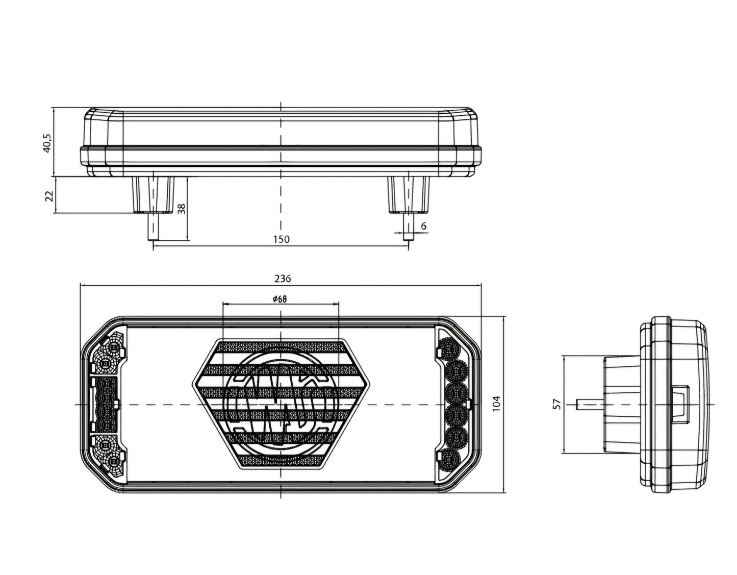 WAŚ W279 BLACK Rear Lamp Cluster with Dynamic Indicator. New model. Pair.