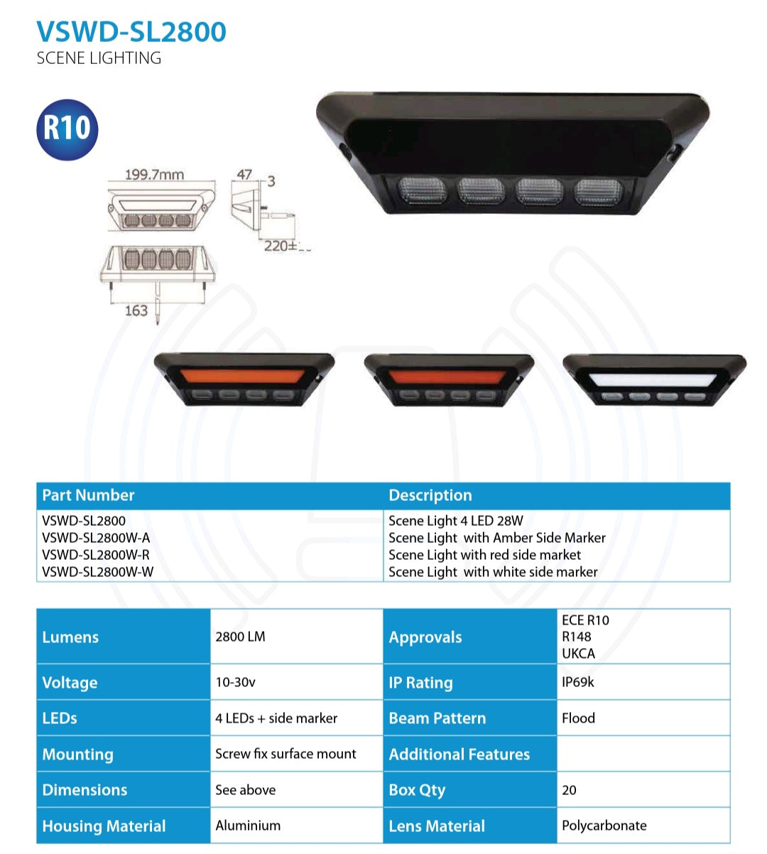 LED Scene Light with Side Marker