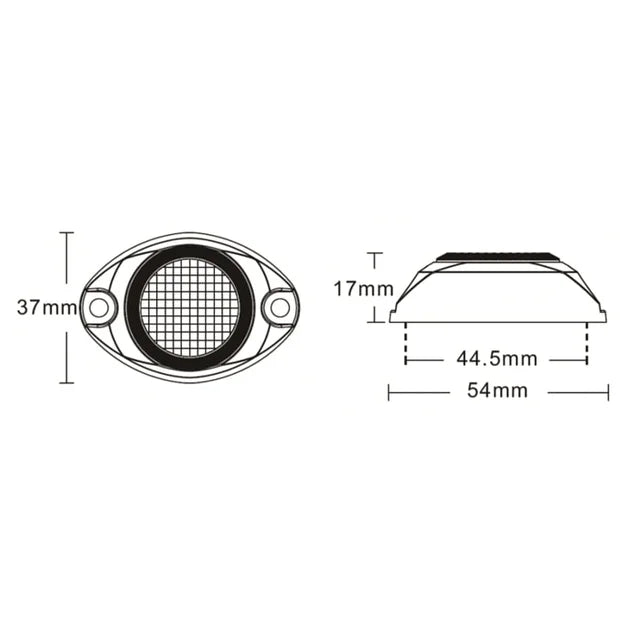 Amber Strobe. Round. Surface Mount