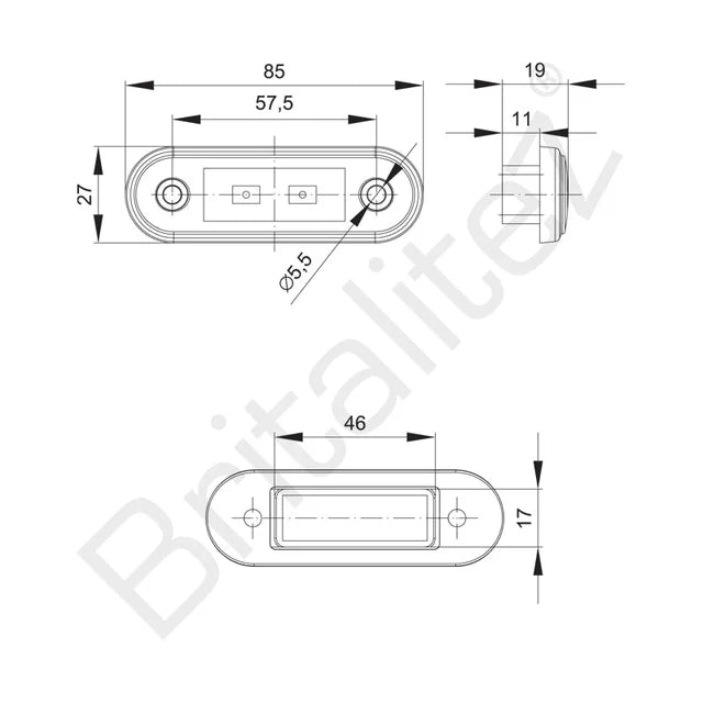 2 LED Marker Light 12v 24v