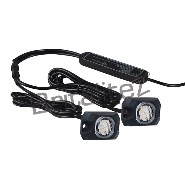 Pair BUTTON BLAST LED WARNING LIGHT (SURFACE MOUNTED) (ECE R65, EMC R10) P/N: BB002