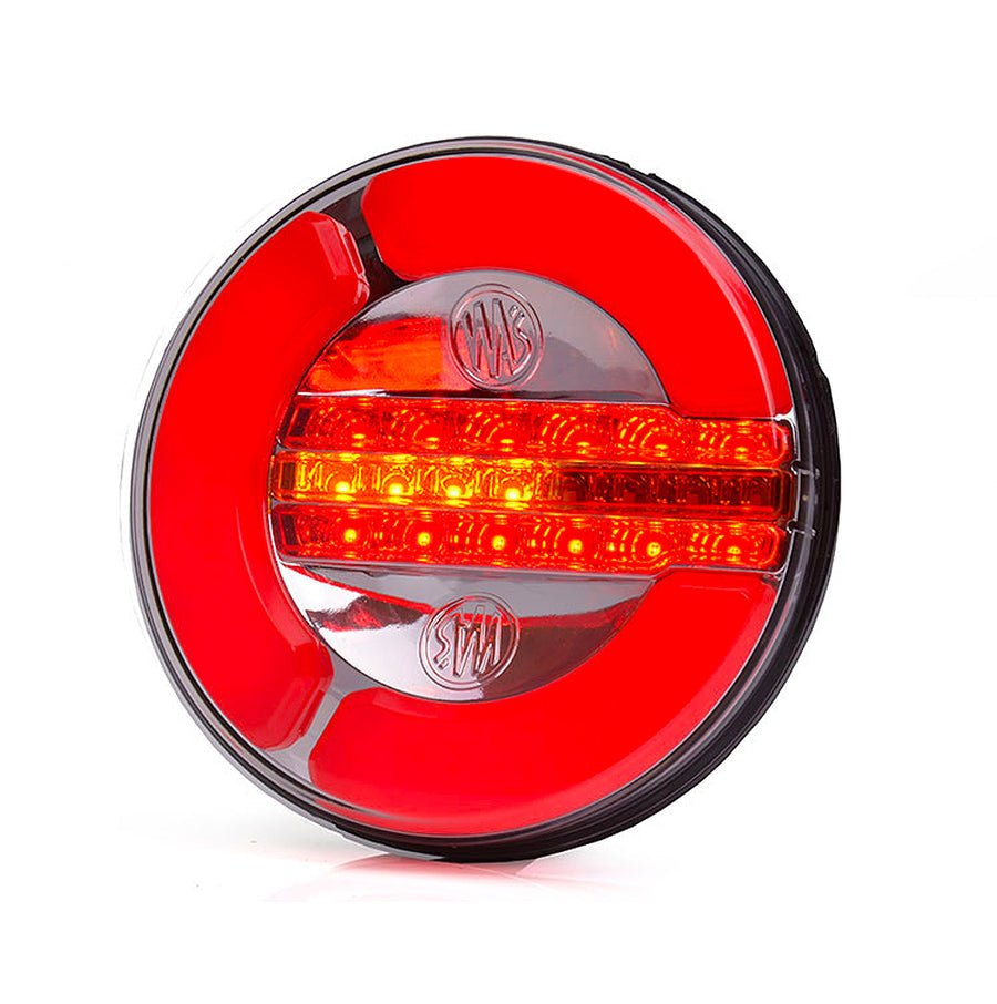 WAŚ 1129DD Round Rear Lamp Cluster. DYNAMIC INDICATOR 12V 24V