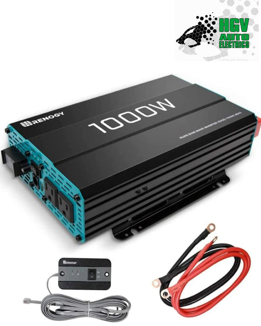 RENOGY 1000watt 12v Pure Sine Inverter Euro 6 Compatible